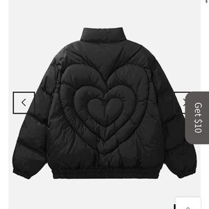 Aelfric Eden Solid Color Heart Design Winter Coat